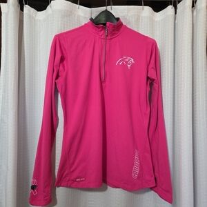 Nike NFL Dry Fit 1/4 Zip Carolina Panthers Breast Cancer Awareness Pullover